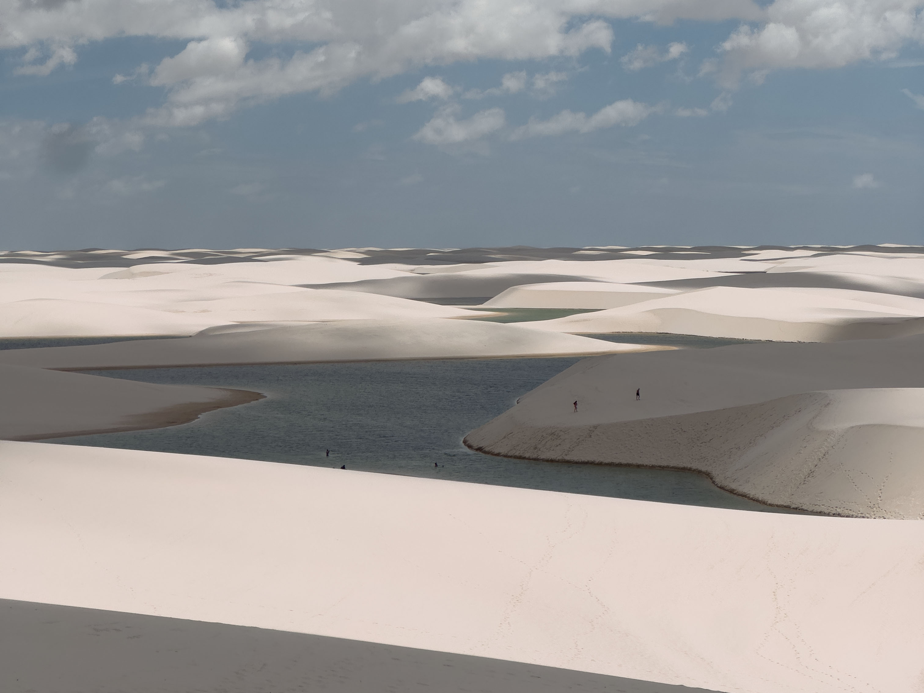 View of several of the lagoons and sand dunes from far away