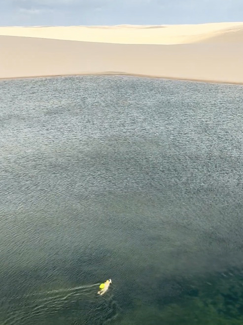Me swimming in a lagoon